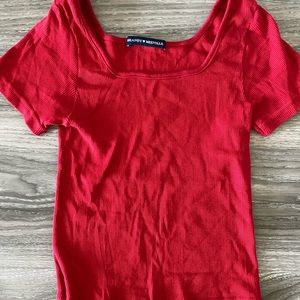 Brandy Melville Red Cropped Tee